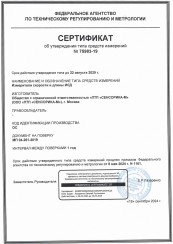 Свидетельство об утверждении типа средств измерений 2024